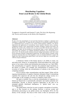 Distributing Cognition: from Local Brains to the Global Brain