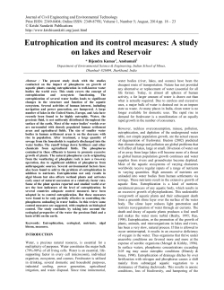 Eutrophication and its control measures: A study on