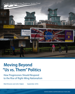 Moving Beyond &ldquo;Us vs. Them&rdquo; Politics