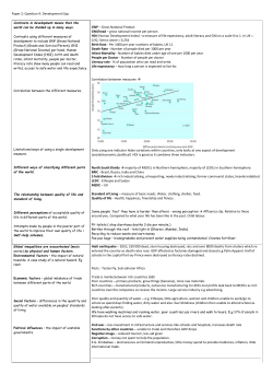 Paper 2: Question 4: Development Gap GNP &ndash; Gross National