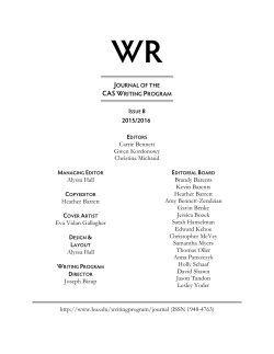 From the Writer - Boston University