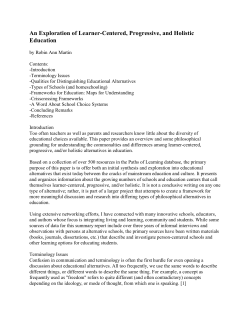 An Exploration of Learner-Centered, Progressive, and Holistic