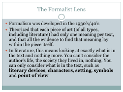 The Formalist Lens