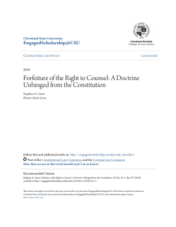 Forfeiture of the Right to Counsel: A Doctrine Unhinged from the