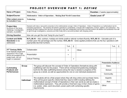 PROJECT OVERVIEW PART 1: DEFINE