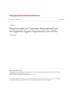 Proportionality in Customary International Law