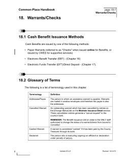 18. Warrants/Checks - the County of Santa Clara
