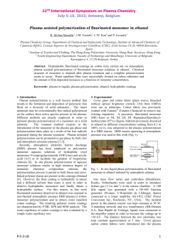 Plasma assisted polymerization of fluorinated monomer in ethanol