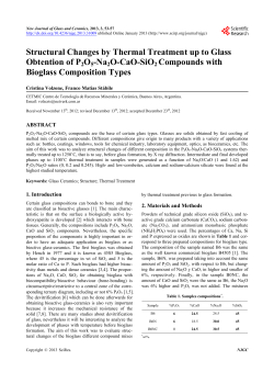 Structural Changes by Thermal Treatment up to Glass Obtention of