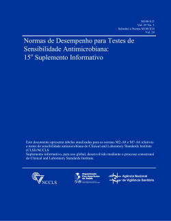 Normas de Desempenho para Testes de Sensibilidade