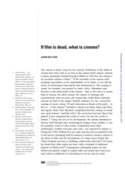 If film is dead, what is cinema? - Rutgers English