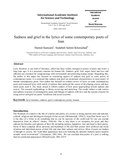 Sadness and grief in the lyrics of some contemporary poets of Iran