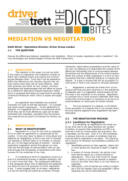 mediation vs negotiation