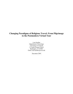 From Religious Pilgrimage to Postmodern Tourism: On Paradigms a