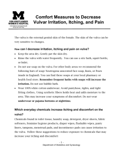Comfort Measures to Decrease Vulvar Irritation, Itching, and Pain