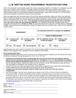 ll.m. written work requirement registration form