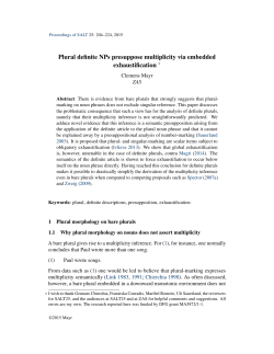 Plural definite NPs presuppose multiplicity via embedded