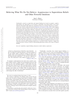 Believing What We Do Not Believe: Acquiescence to Superstitious