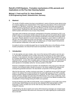 Retrofit of SCR-Systems - Formation mechanisms of SO3
