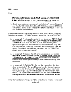 Harrison Bergeron and 2081 Compare/Contrast ANALYSIS