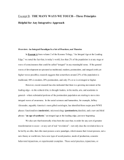 Excerpt B: THE MANY WAYS WE TOUCH&mdash;Three Principles Helpful