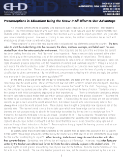 Preconceptions in Education - The Endowment for Human