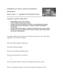 THEORIES OF GOVERNMENT PART 1