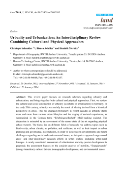 Urbanity and Urbanization