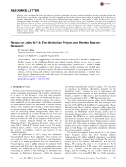 Annotated bibliography #3 - Physics of the Manhattan Project
