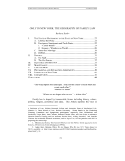 ONLY IN NEW YORK: THE GEOGRAPHY OF FAMILY LAW