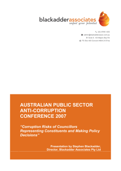 Corruption Risks Of Councillors Representing Constituents And