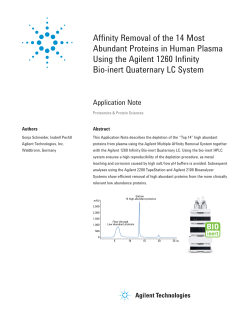 Affinity Removal of the 14 Most Abundant Proteins in Human Plasma
