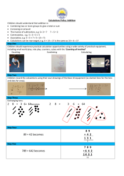 Maths Calculation Policy 2016 - Clarendon Road Primary School