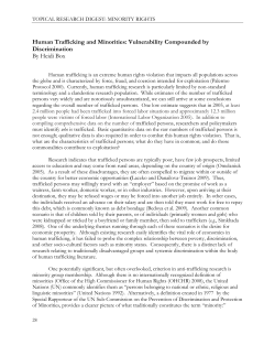Human Trafficking and Minorities: Vulnerability Compounded by
