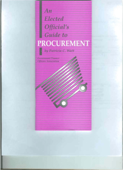 An Elected Officials Guide to Procurement