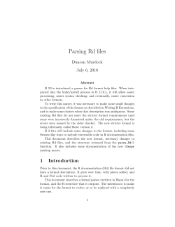 Parsing Rd files - R Developer Page