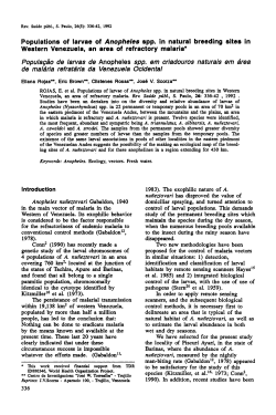 Populations of larvae of Anopheles spp. in
