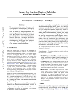 Unsupervised Learning of Sentence Embeddings using