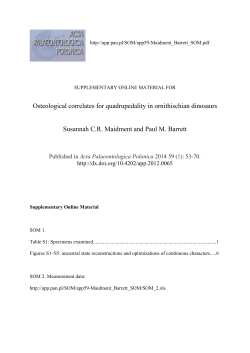 Osteological correlates for quadrupedality in ornithischian dinosaurs