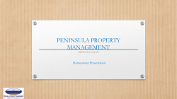 Homeowner Presentation - Peninsula Property Management