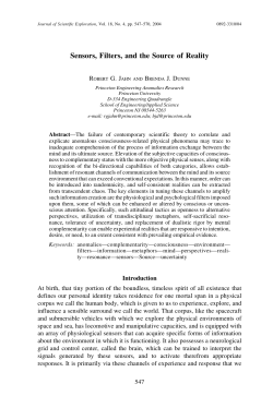 Sensors, Filters, and the Source of Reality