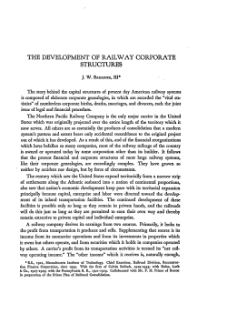 The Development of Railway Corporate Structures