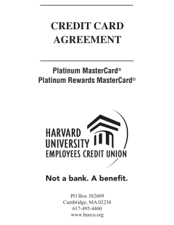 credit card agreement - Harvard University Employees Credit Union