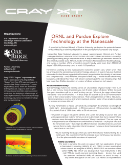 ORNL and Purdue Explore Technology at the Nanoscale
