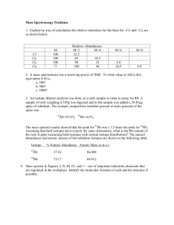 Mass Spectroscopy Problems 1. Explain by way of calculation the