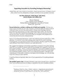 Supporting Innovation by Promoting Analogical Reasoning