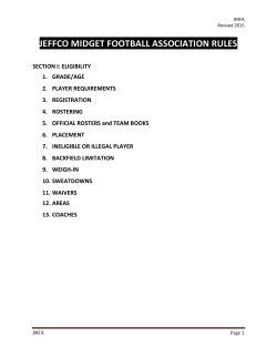 JEFFCO MIDGET FOOTBALL ASSOCIATION RULES