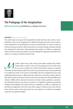 The Pedagogy of the Imagination