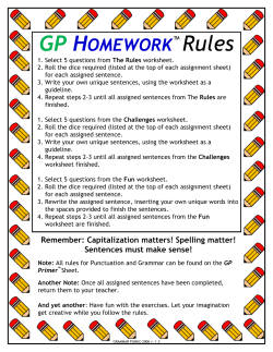 GrammarPunk&trade; Homework Excerpt