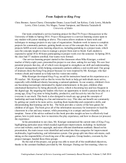 From Tadpole to King Frog